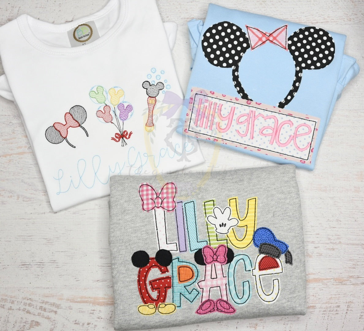 Mouse Friends Applique Name Shirt