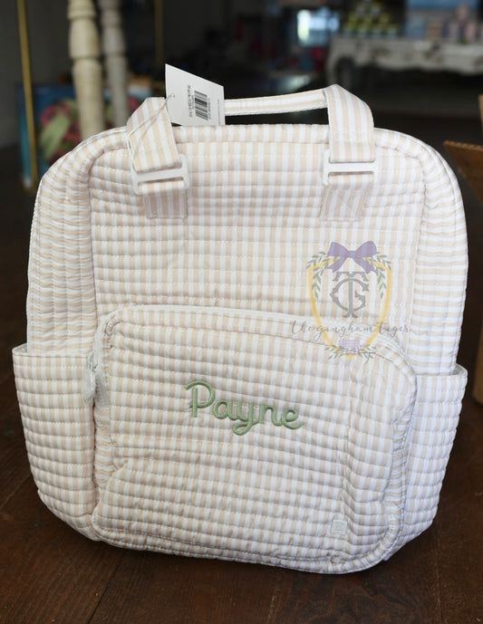 Quilted All You Need Bag - Pimlico stripe sand