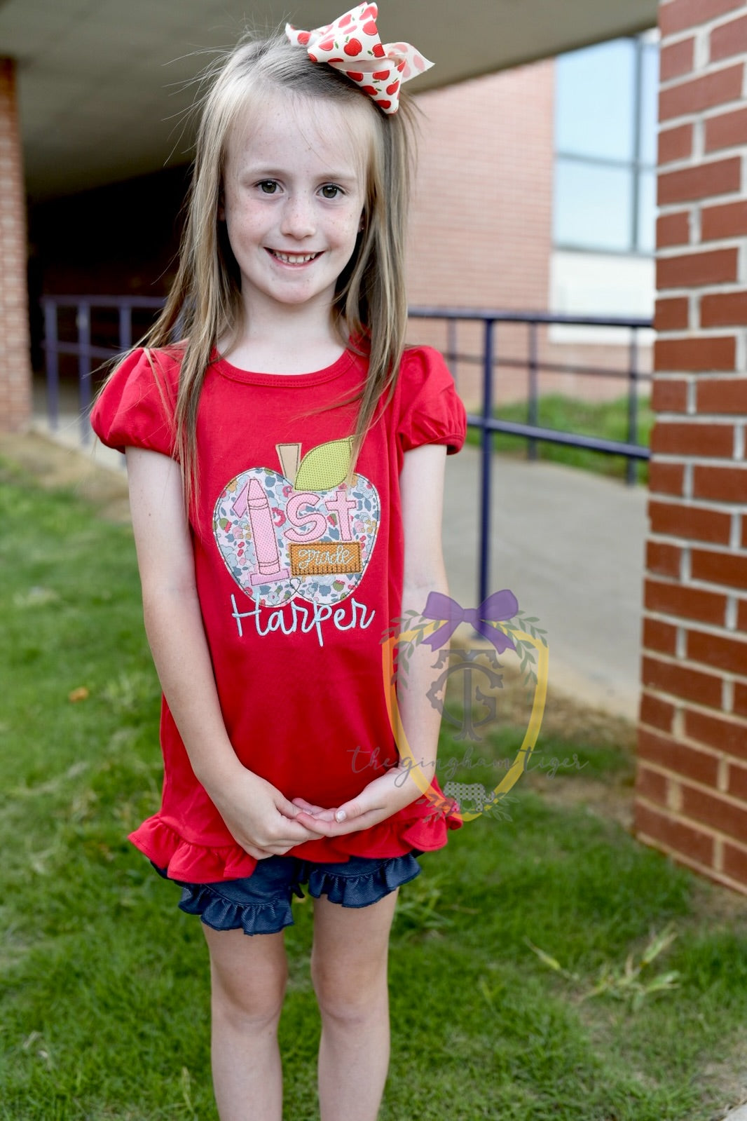 First Grade Apple Applique Tee