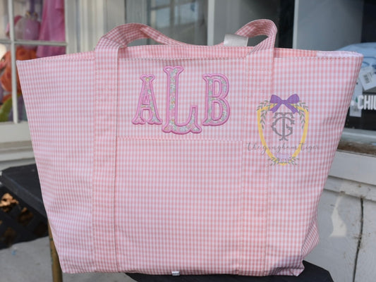Gingham Taffy TRVL JUMBO Tote