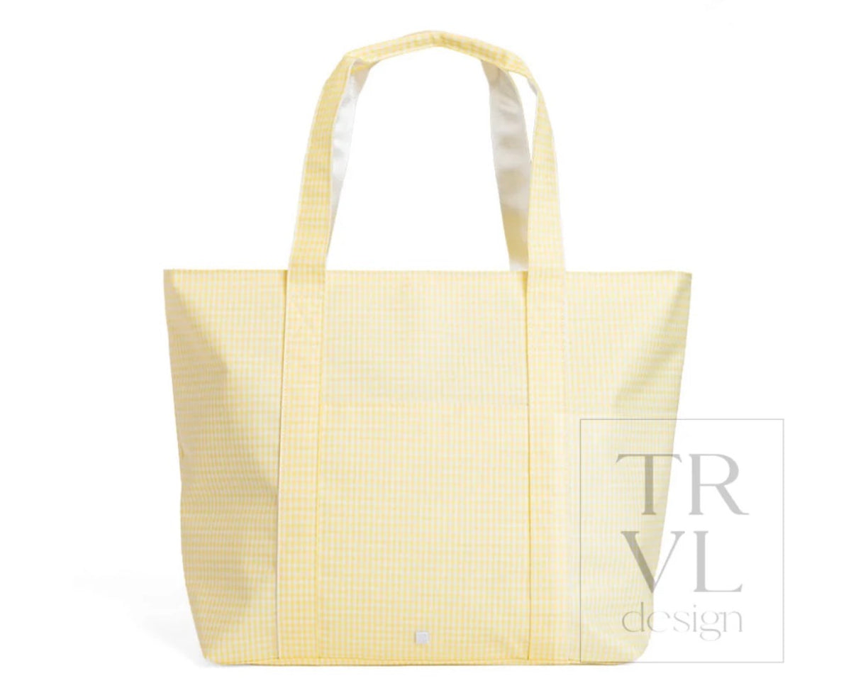 JUMBO TRVL Tote - buttercup Gingham