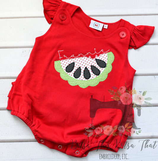 Red Watermelon Applique Tee