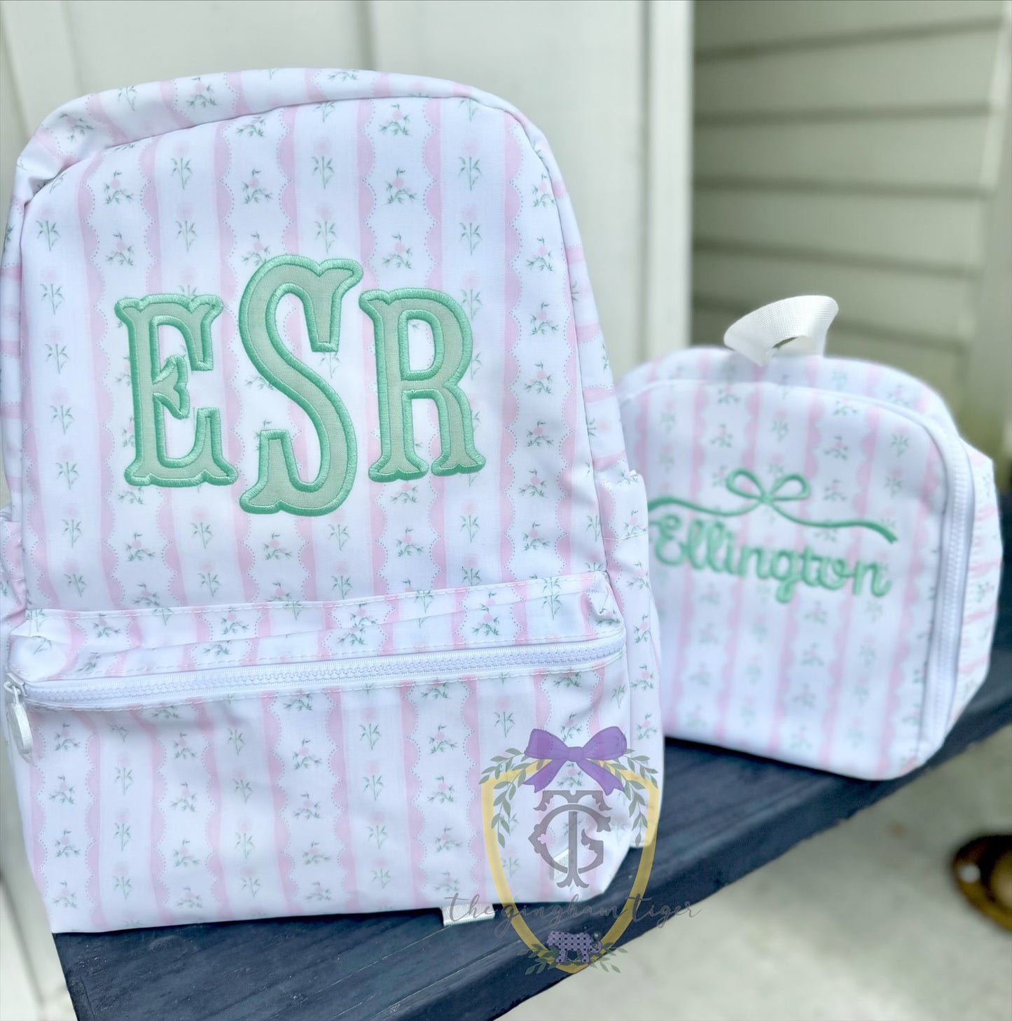 Pink Floral Ribbon TRVL Backpacker