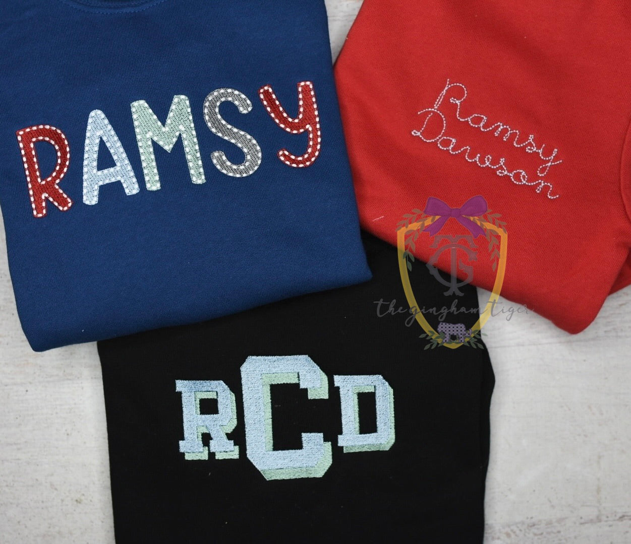 Boys Name Embroidered Sweatshirt or bubble