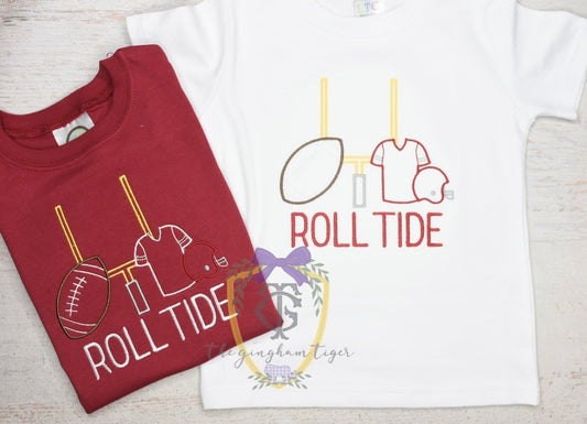 Embroidered Football Team Tee - Tide