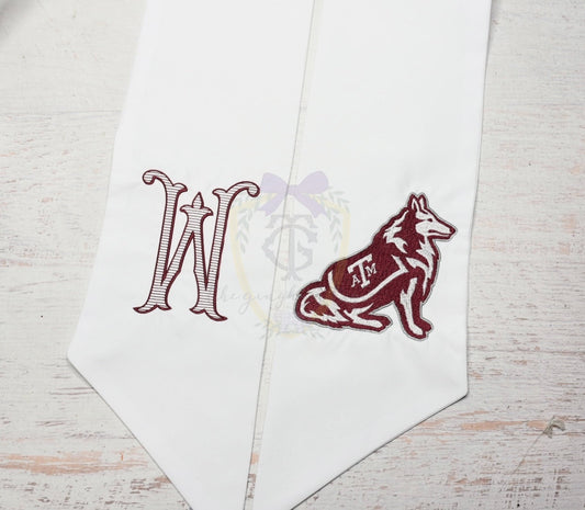 Maroon Dog Team Wreath Sash