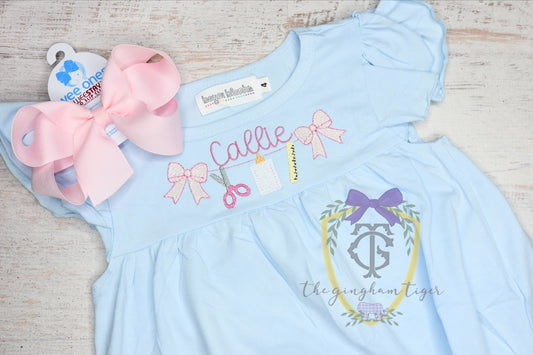 School Bunting on Flutter Sleeve Dress