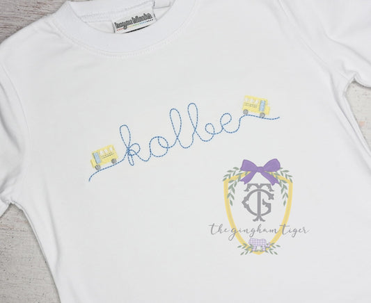 Name + Bus Embroidered Shirt