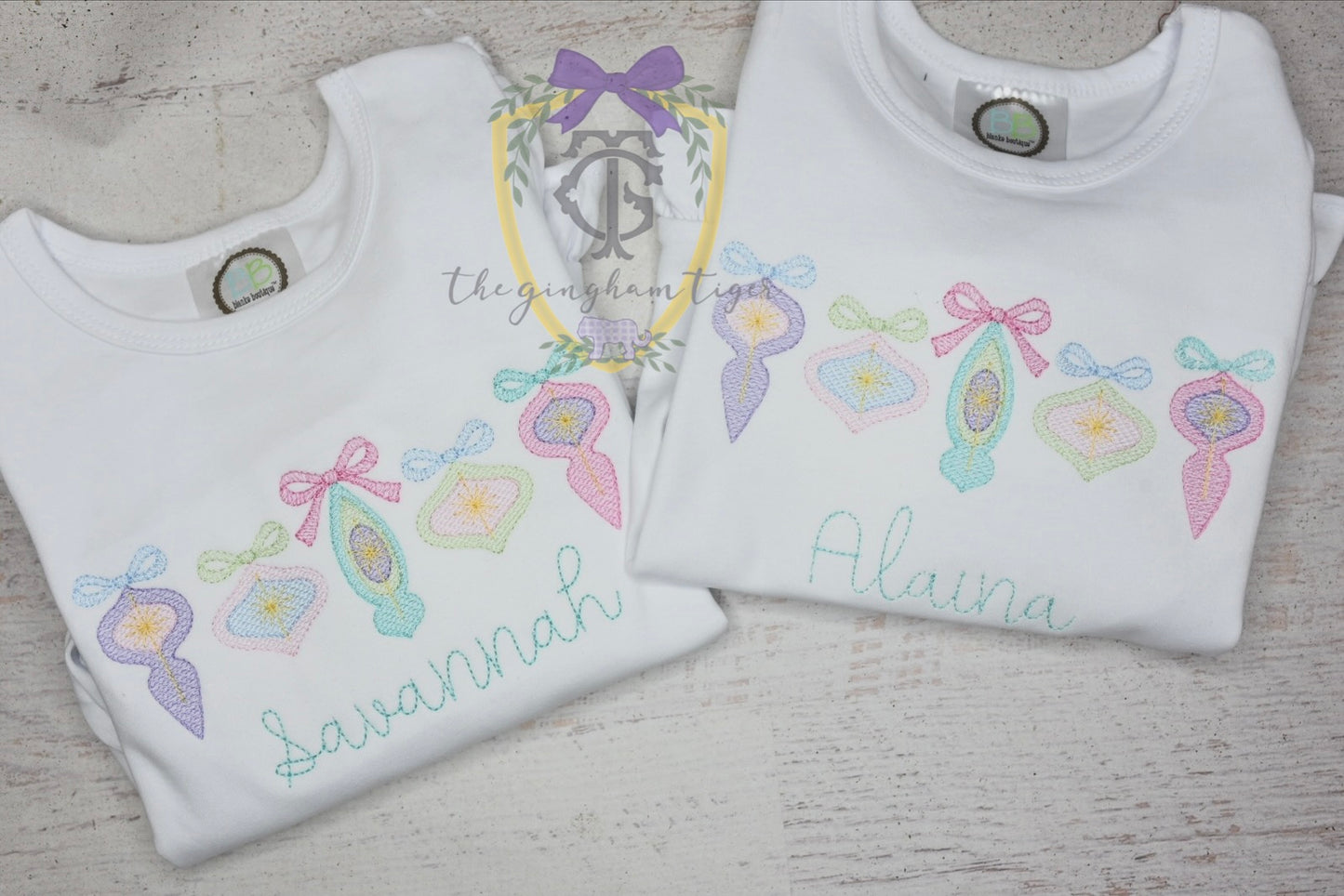 Christmas Ornament Embroidered Tee