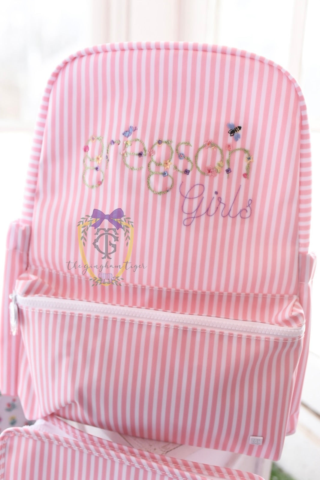 Pimlico Stripe TRVL Backpack - Dusty Rose