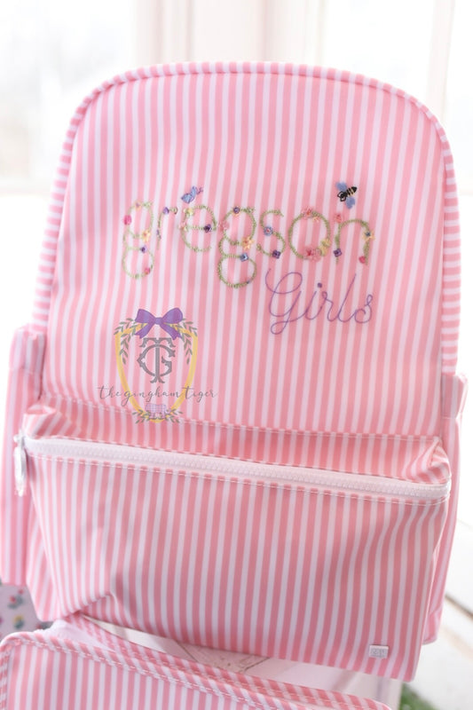 Pimlico Stripe TRVL Backpack - Dusty Rose