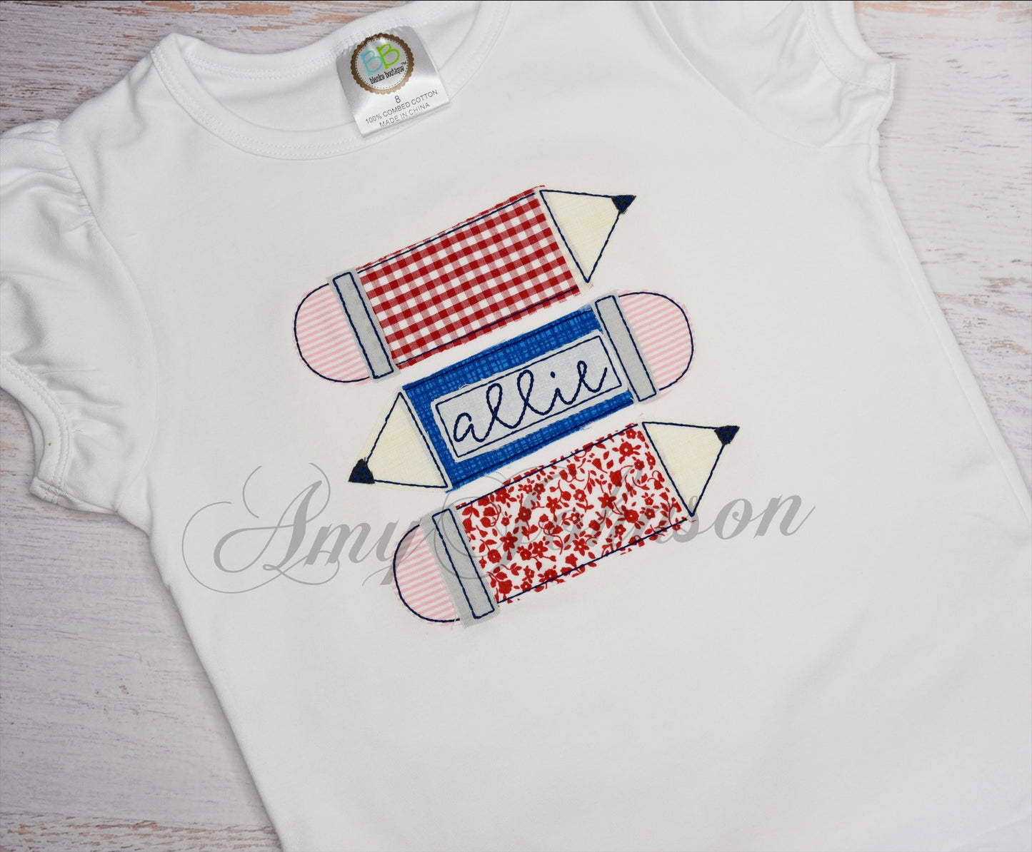 Pencil Trio Applique Tee