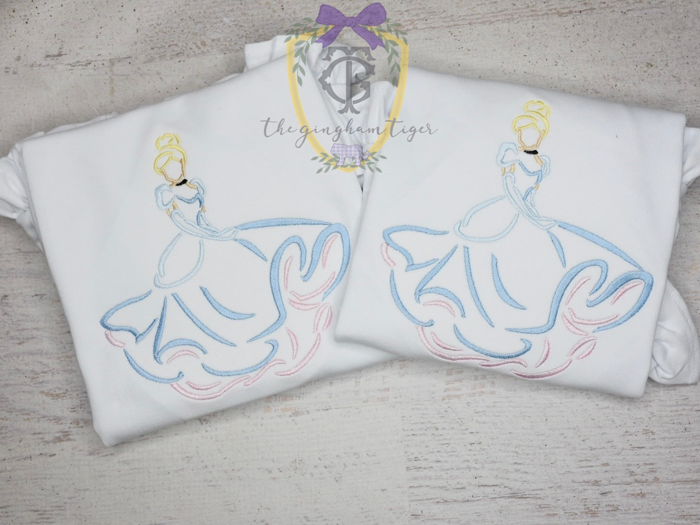 Blue Princess Outline Tee or Bubble
