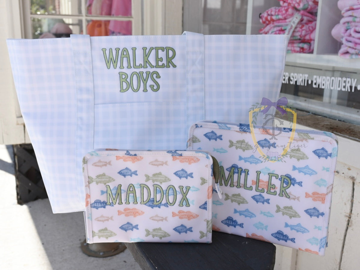 Jumbo XL TRVL Tote - Pimlico Plaid Blue or Pink