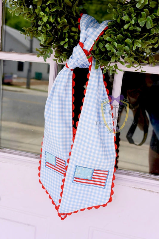 Patriotic Hydrangea Flag Wreath Sash
