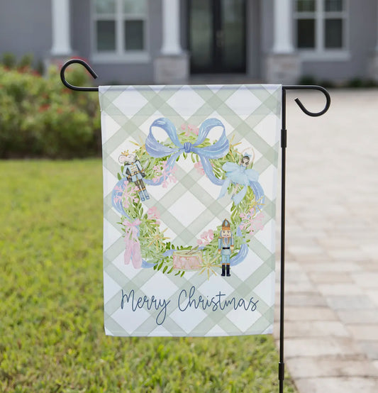 Christmas Wreath Garden Glag