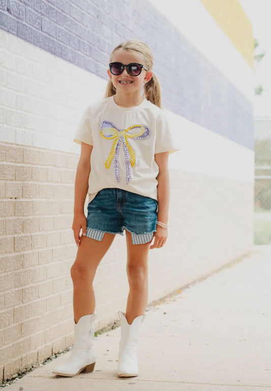 Sparkly Tigers Bow Tee