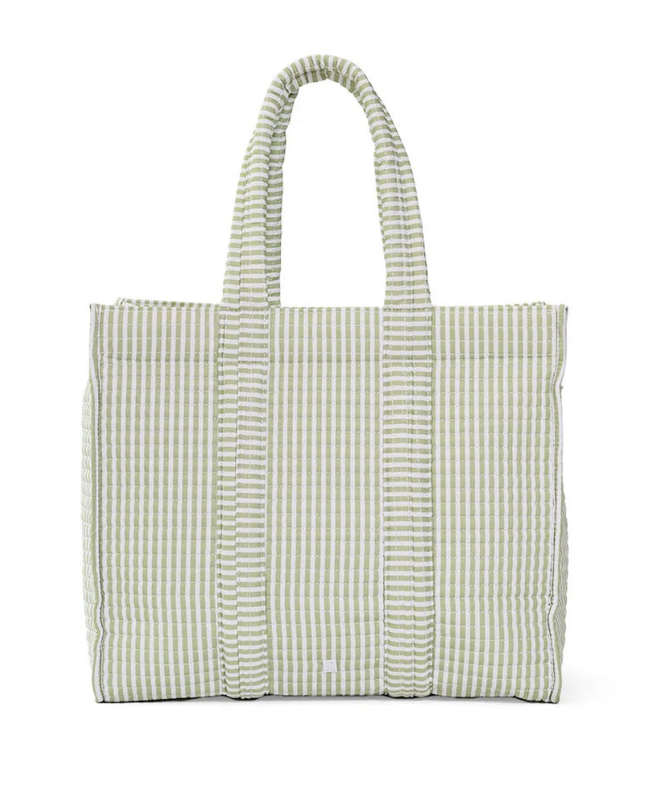 Quilted Go Go Tote TRVL - Pimlico Stripe Sage