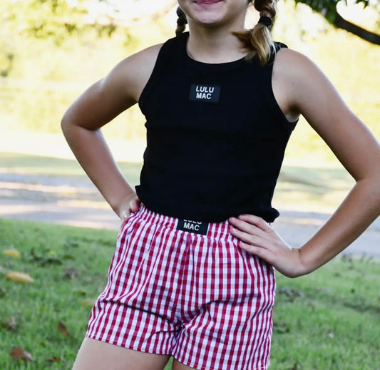 YOUTH LULUMAC red gingham shorts