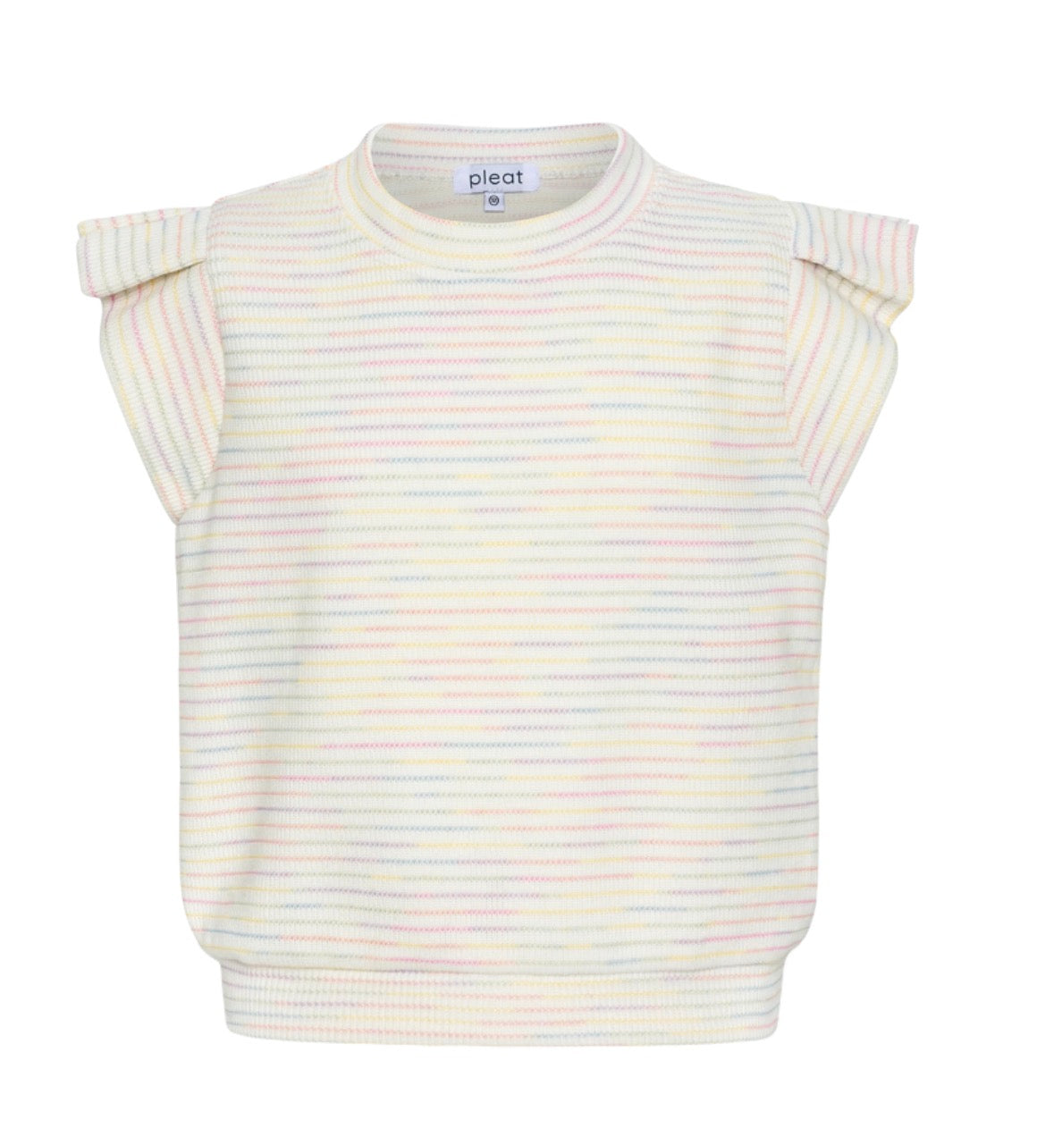 Pleat. Olivia Top - Stripe Rainbow