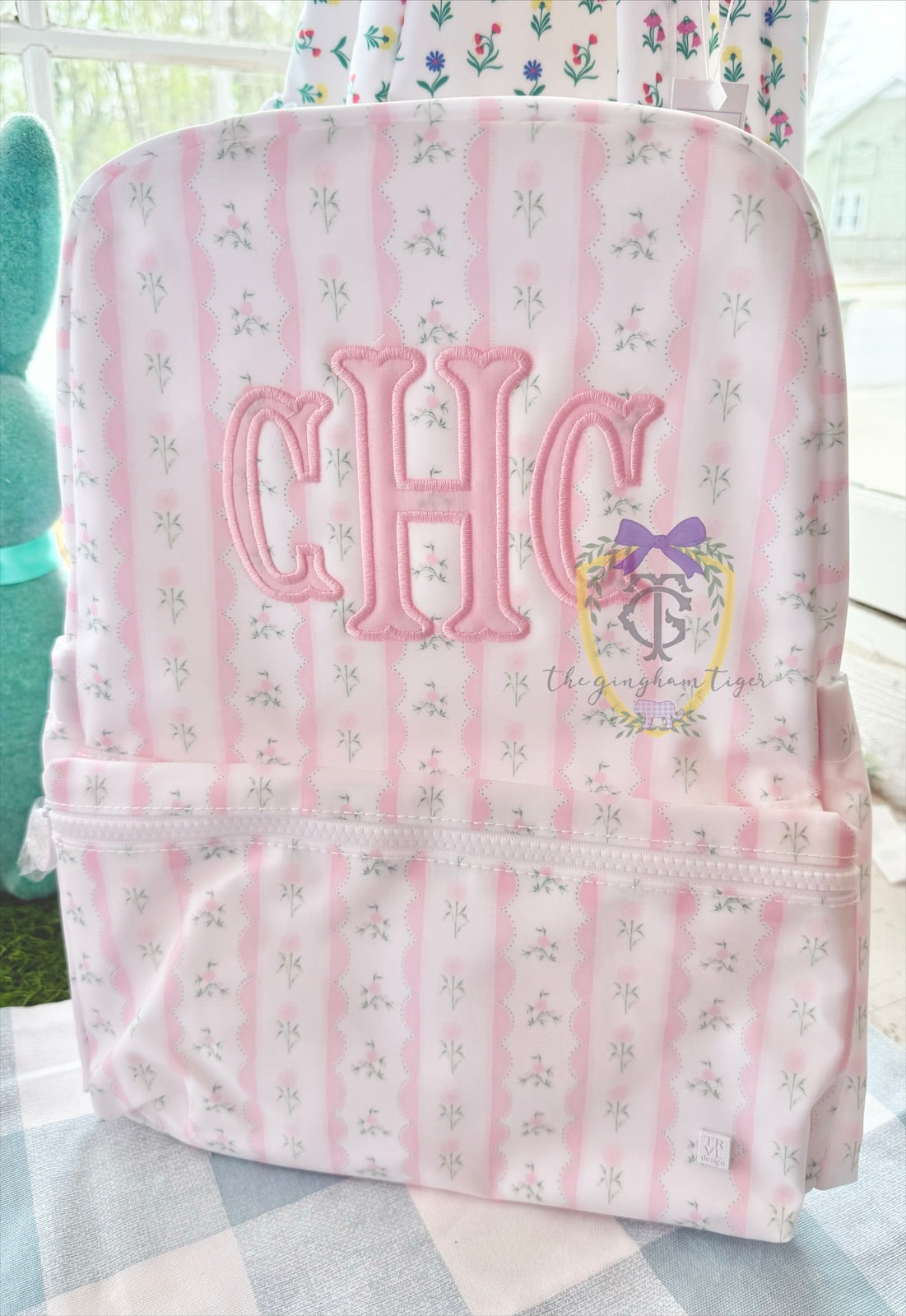 Pink Floral Ribbon TRVL Backpacker