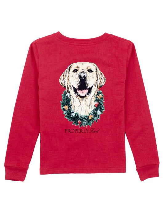 Boys Deck The Paws Tee - Long Sleeves