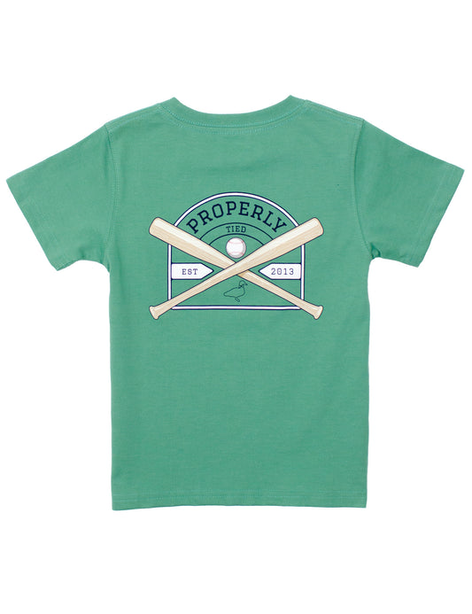 Properly Tied Boys Baseball Shield SS