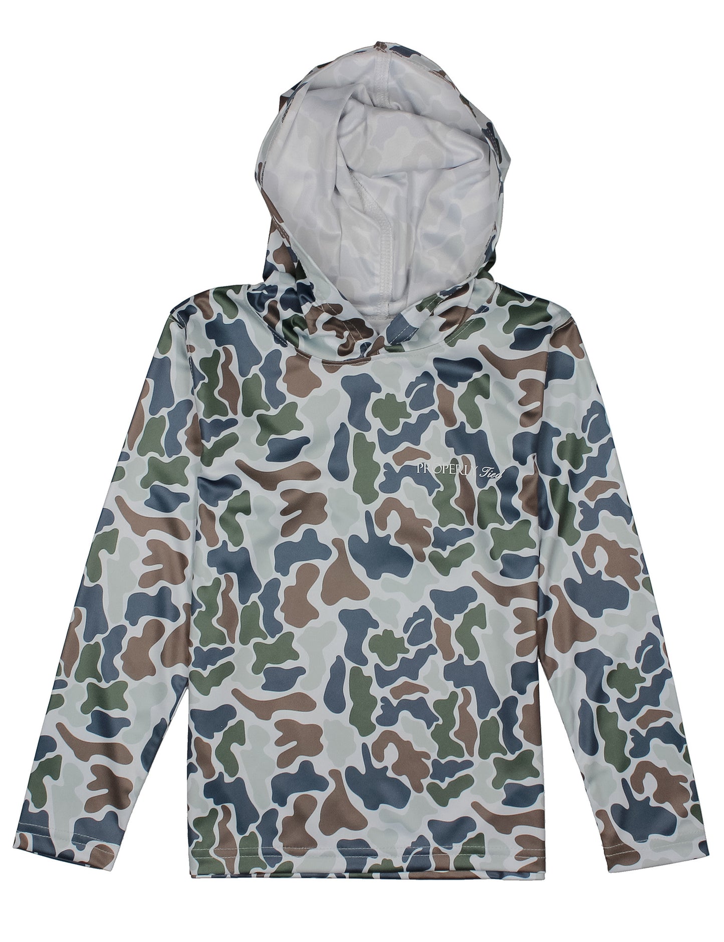 Properly Tied Boys Sportsman performance Hoodie - Terra Camo