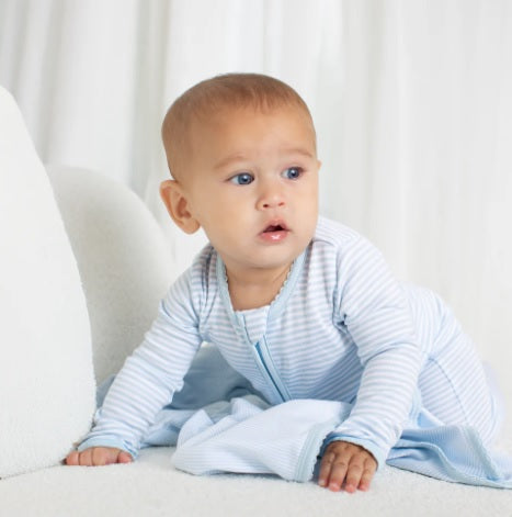 Paty Striped Zipper Footie Sleeper