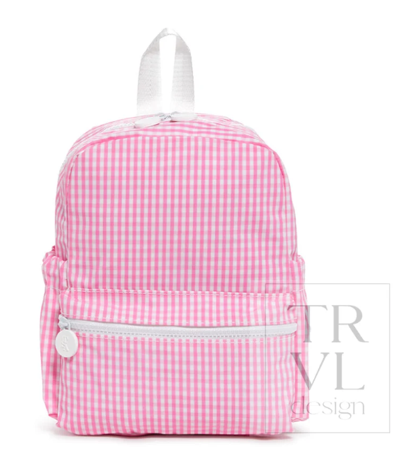Trvl Mini  Backpacker - Gingham Pink