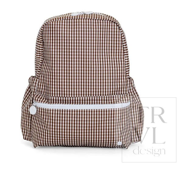 TRVL BACKPACKER - Gingham Cocoa