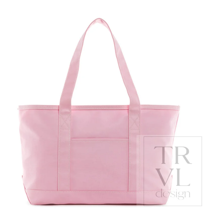 MEDIUM TOTE - COATED CANVAS NATURAL -Peony