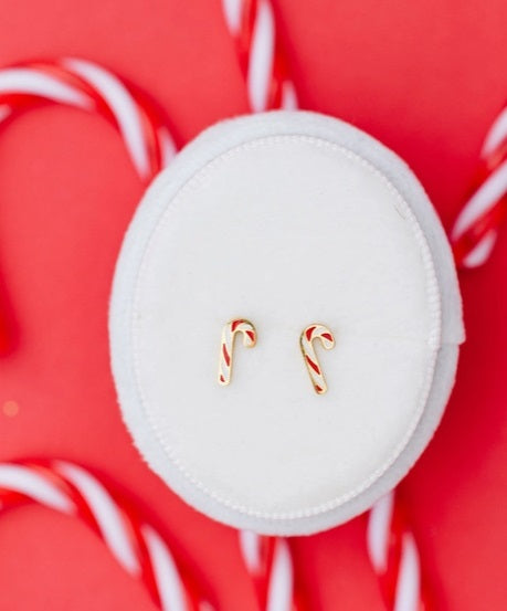 Candy Cane Gold Earrings