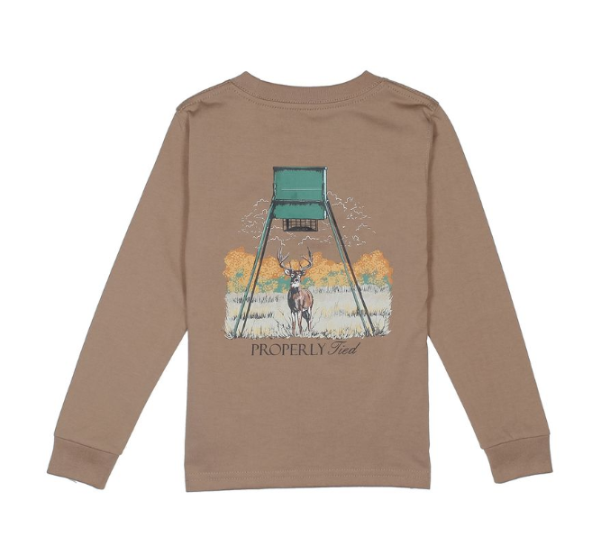 Boys Deer Feeder Long Sleeves - Properly Tied
