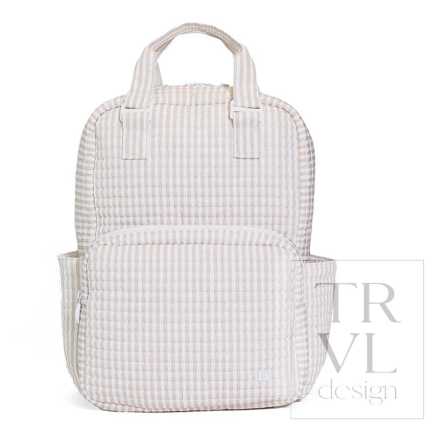 Quilted All You Need Bag - Pimlico stripe sand