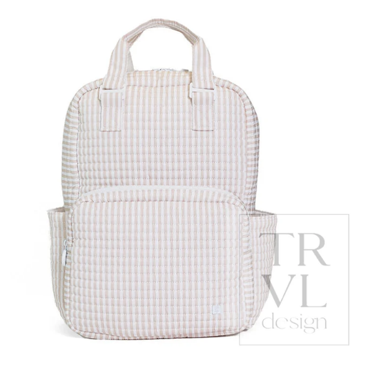 Quilted All You Need Bag - Pimlico stripe sand