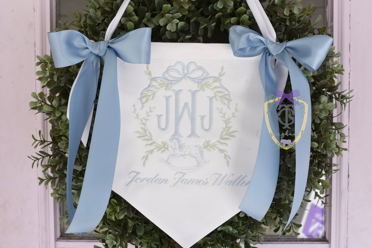 Baby Boy Blue Horse Banner