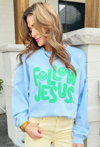 Follow Jesus Puff Cropped Sweatshirt