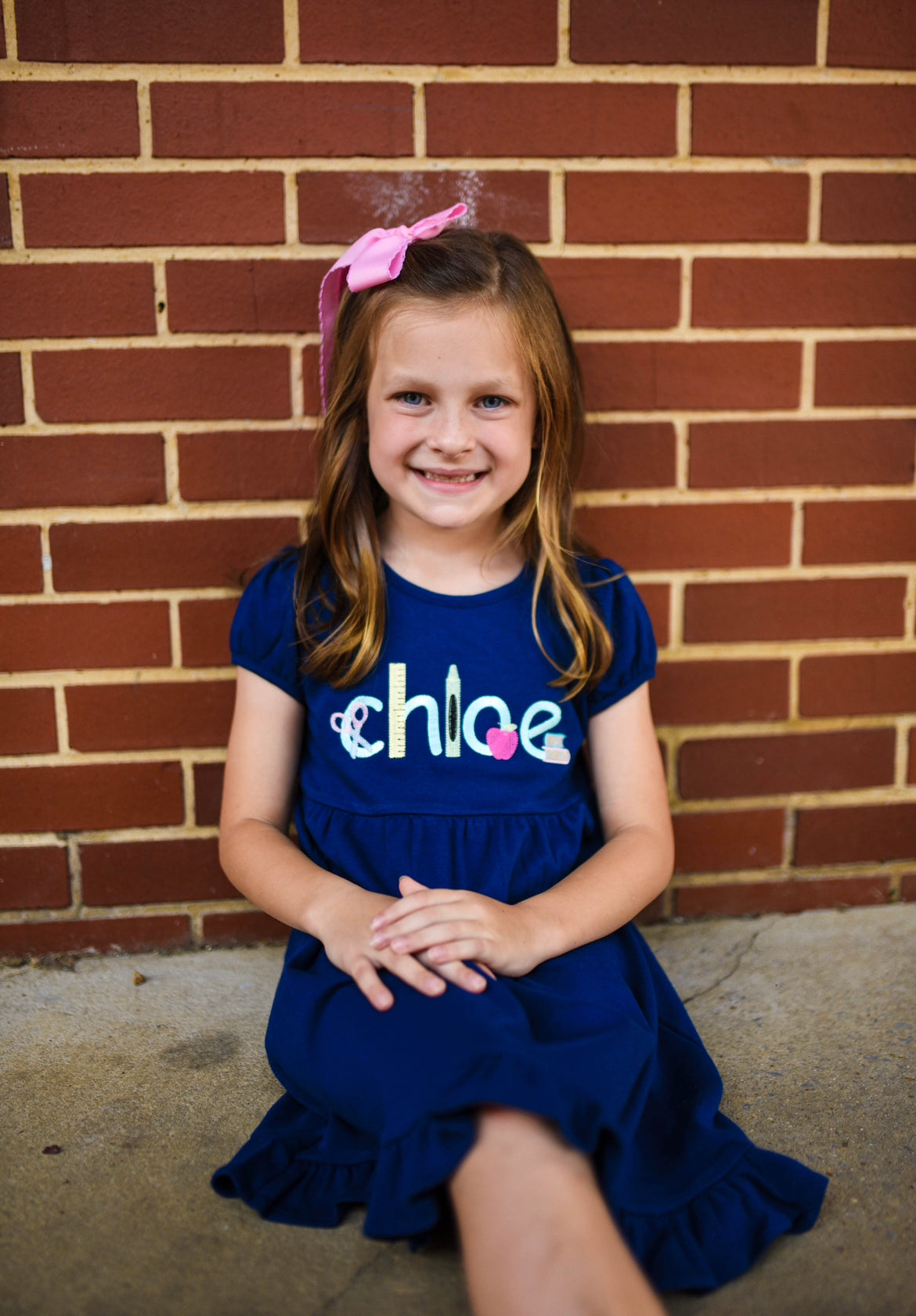 RED School Name Dress or Ruffle Tee