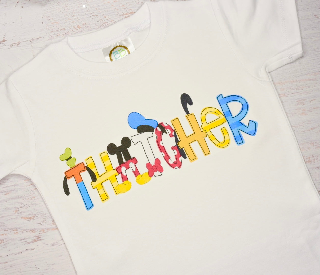 Mouse Friends Printed Name Shirt or bubble