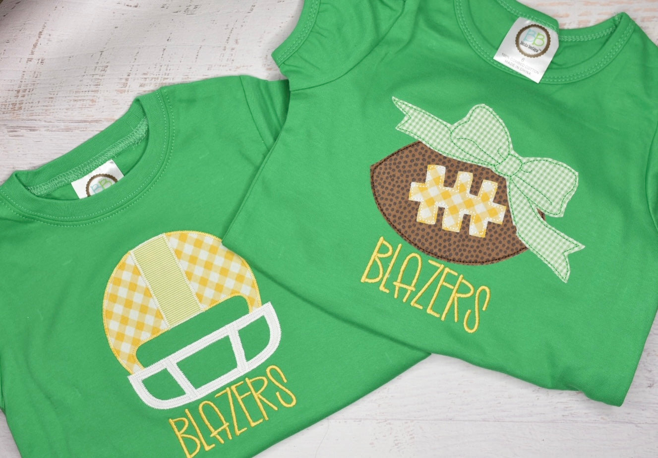 Football Helmet Applique Tee