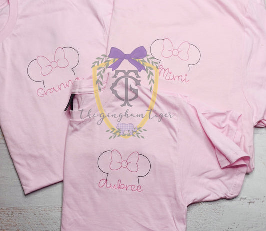 Girl Mouse with name tee