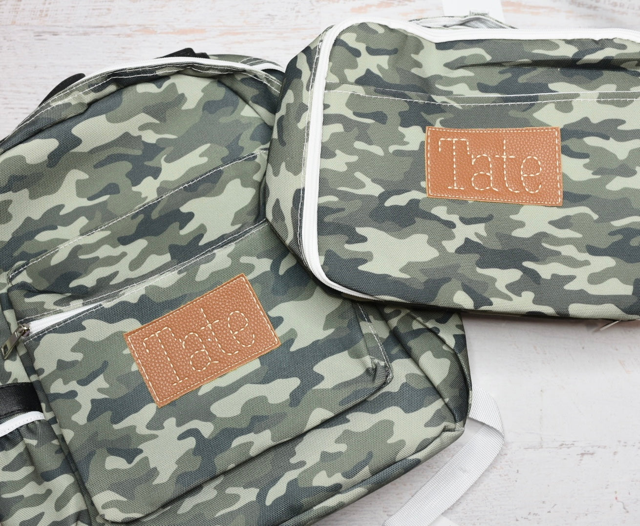 Camo backpack shop and lunchbox