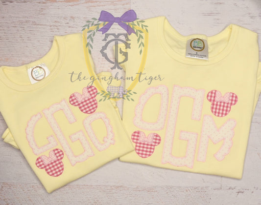 Mouse Monogram Applique with name