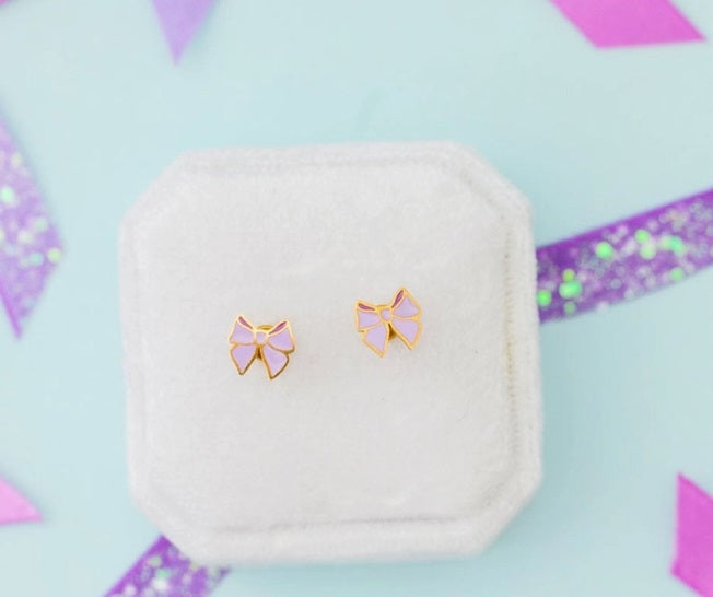 Lavender Bow Earrings