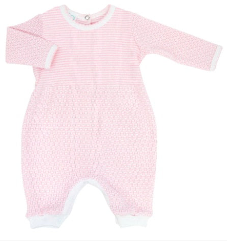 Paty Knit Romper Long Sleeves- pink