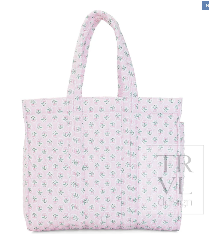 Quilted Go Go Tote TRVL - Petite Fleur Pink