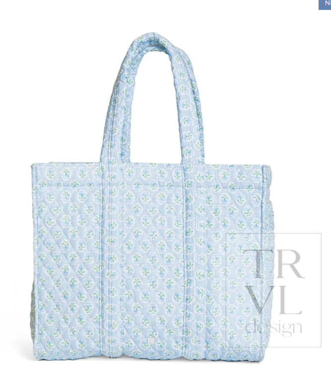 Quilted Go Go Tote TRVL - Petite Fleur Blue