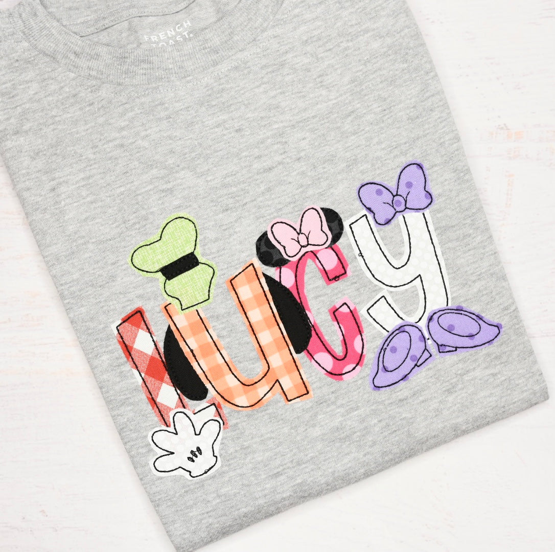 Mouse Friends Applique Name Shirt