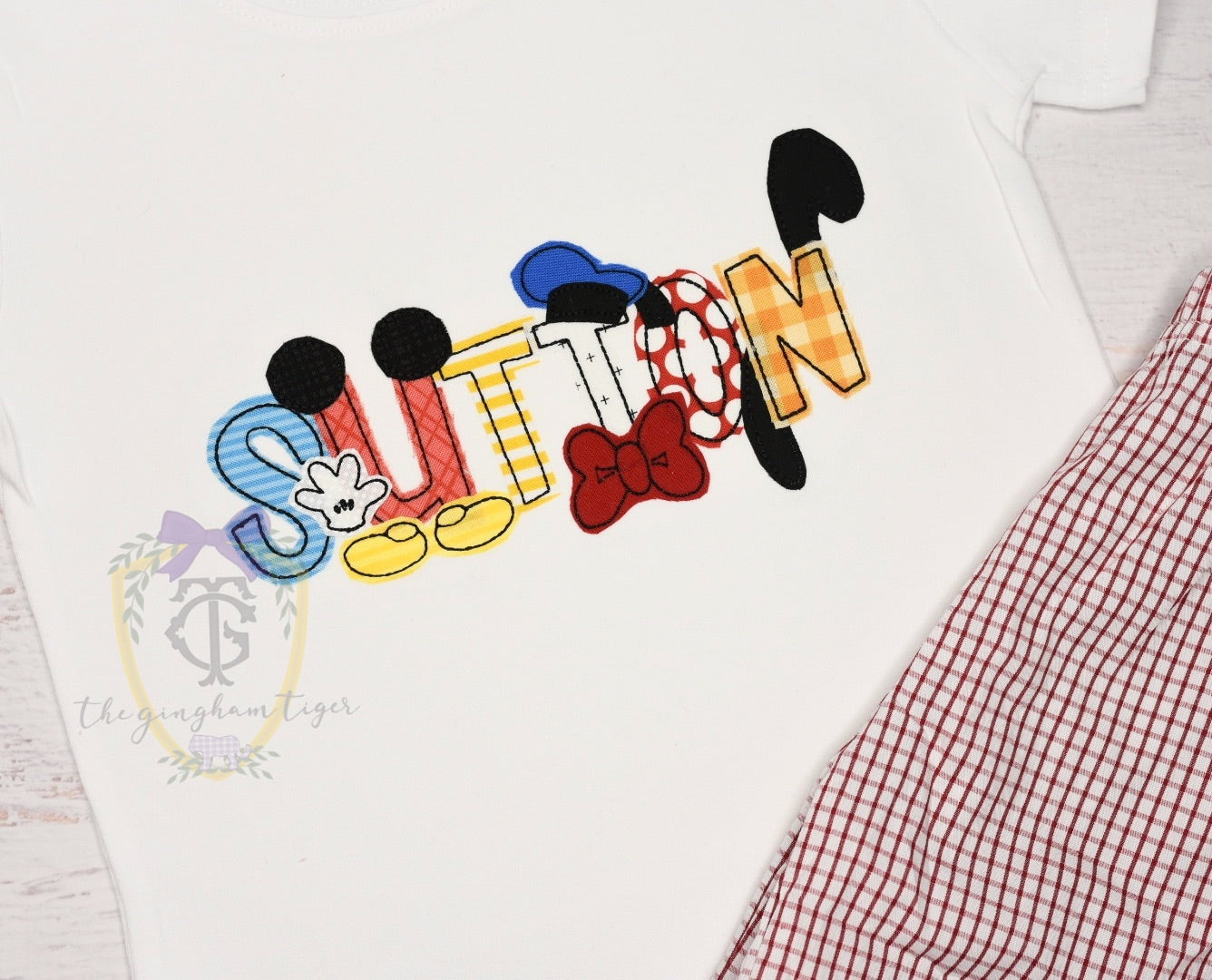 Mouse Friends Applique Name Shirt